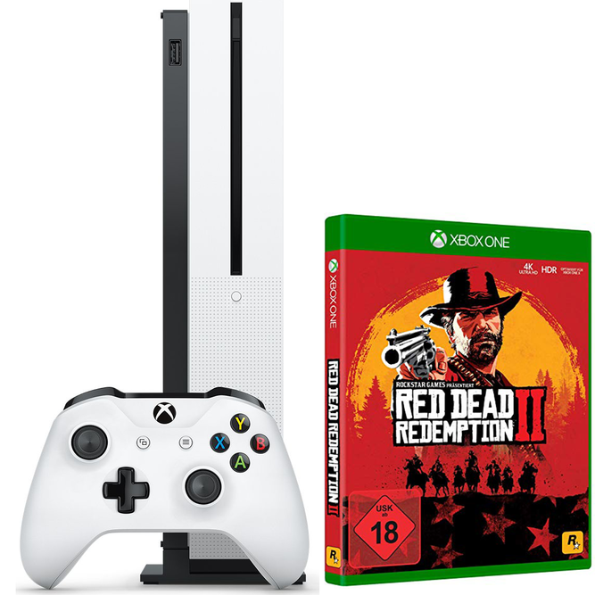 Приставка Xbox One S 1Tb + Геймпад Microsoft Controller + игра Red Dead Redemption 2 (rus sub)  + HDMI кабель